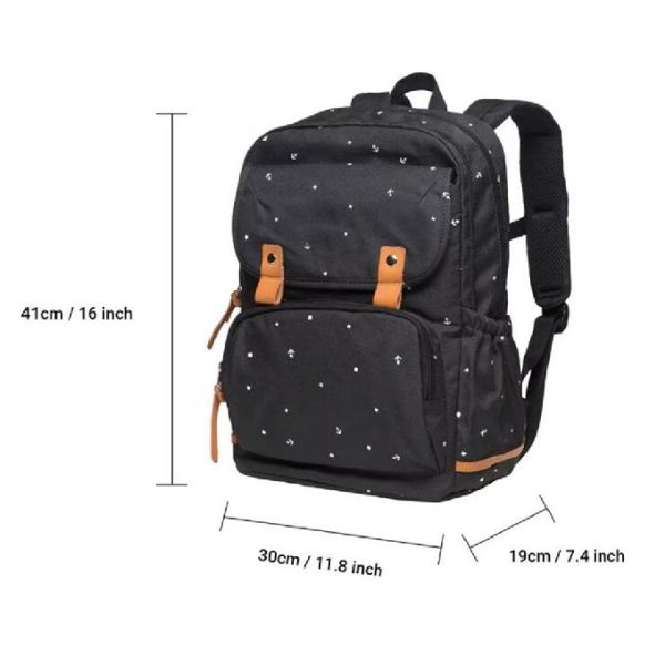 Polyester School Backpack With Chest Strap For Teen Girls Boys