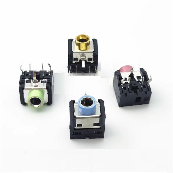 PJ-306 3.5 mm conector de auriculares de cobre de metal color de la cabeza de audio personalizado DIP