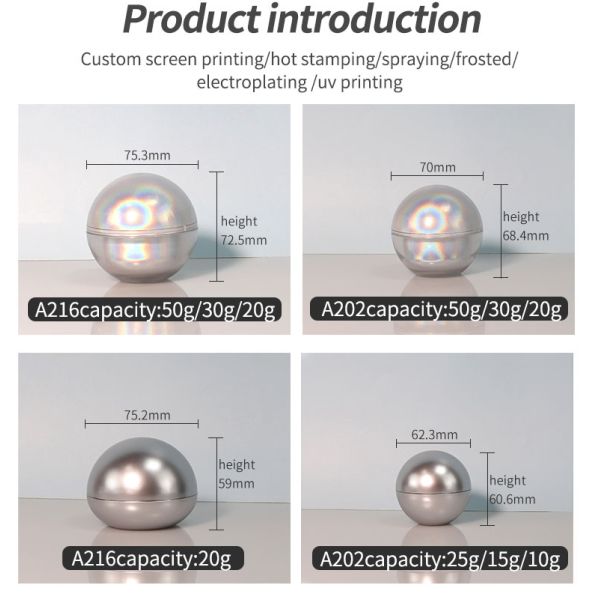 Round Shape Acrylic Cosmetic Jar 10g 20g 30g 50g Mini Cosmetic Jars  For Skin Care Cream
