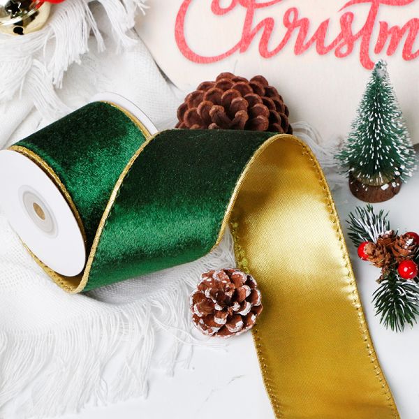 Бархатная проволочная лента для подарочных пакетов и украшений для вечеринок Фиолетовая черная лента