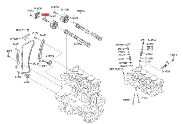 Oil Control Valve VVT   For Hyundai Elantra Kia   #2435503170