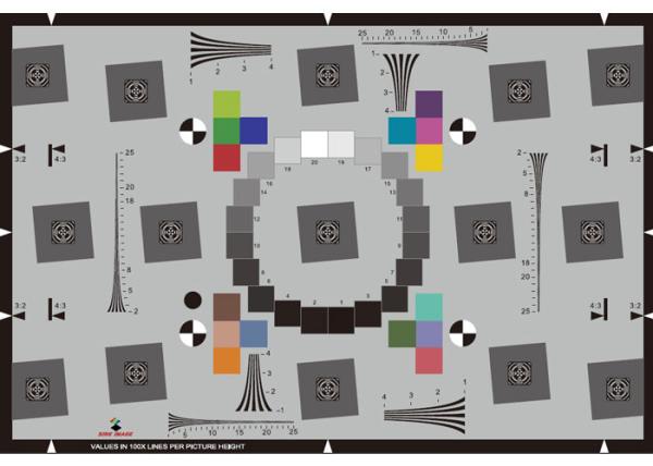 ISO 12233: 2014 Edge SFR (eSFR) Inkjet chart Suitable For HDTV And Cinema Resolution Test Target