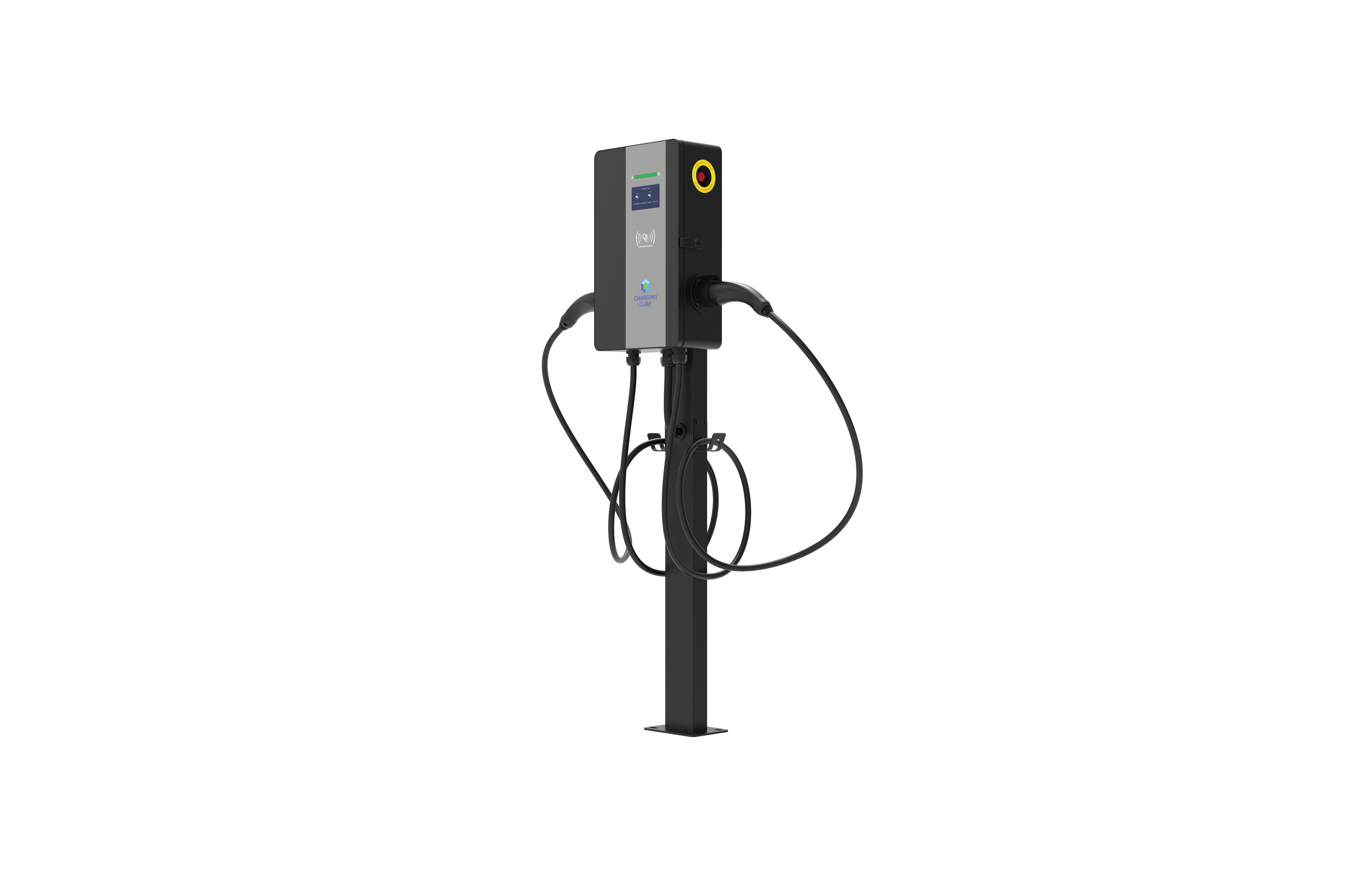  Multi‑payment EU Standard Dual‑gun Pedestal AC Charger, 4.3‑inch Touch Screen Operable Version, Dual‑gun Pedestal EV AC Charger