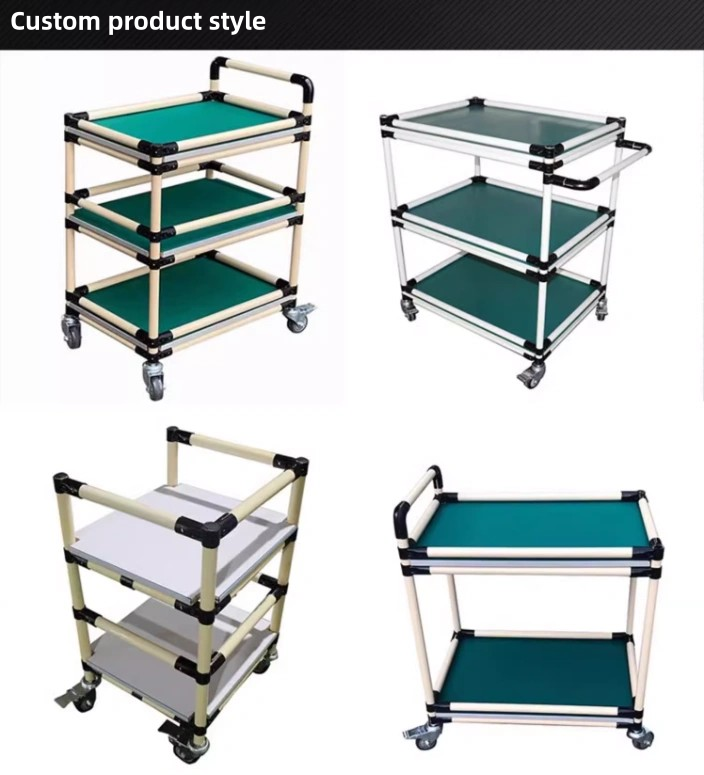 Commercial / Industrial Anti Static Trolley Corrosion Proof Lab Trolley With Wheel