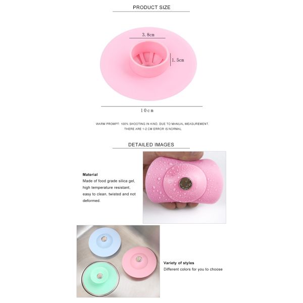 Durable Round Push Type Kitchen Silicone Sink Strainer , Factory Wholesale