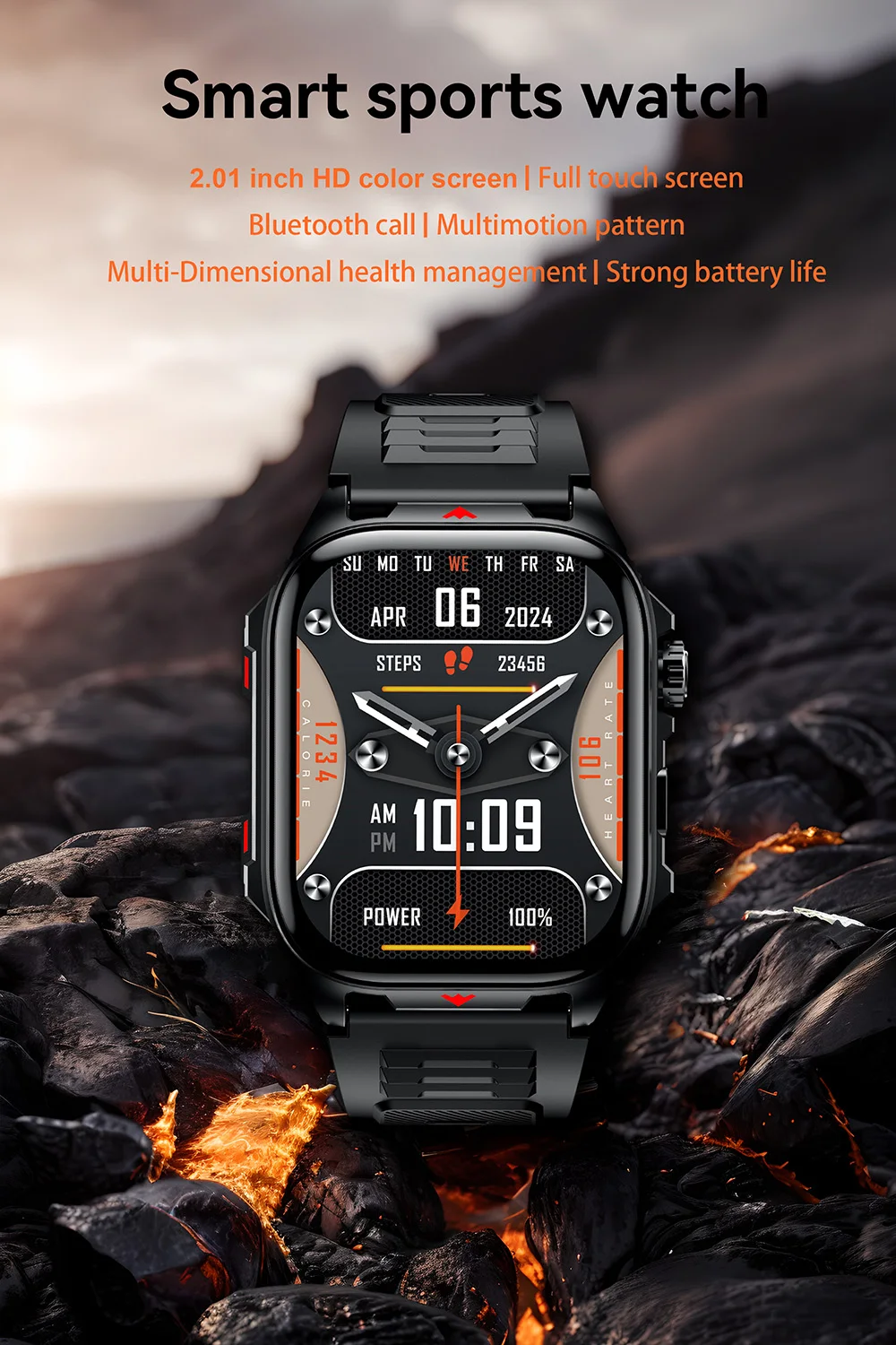 Outdoor Military Man Smart Watch For Man HW82 400mah Battery