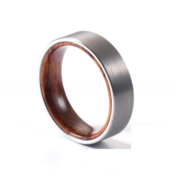 Unisexe 6mm Brushed Silver Tungsten Ring avec bois rose bords intérieurs plats pour le mariage cadeau de fiançailles Hommes Femmes