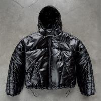 Fabricants de vêtements personnalisés High Street coupé hiver brillant polyester veste rembourrée manteau manteau pouf homme laine élégant