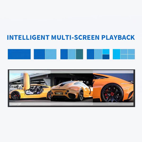 Android Wall Mount Stretched Bar LCD Display , 47.6 Inch Shelf Edge LCD Display