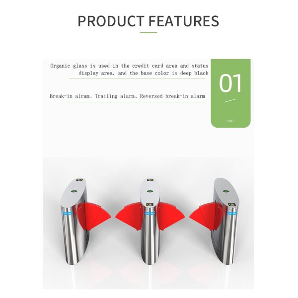 Stainless Steel Flap Turnstile Gate With 550mm Passage Width High Strength