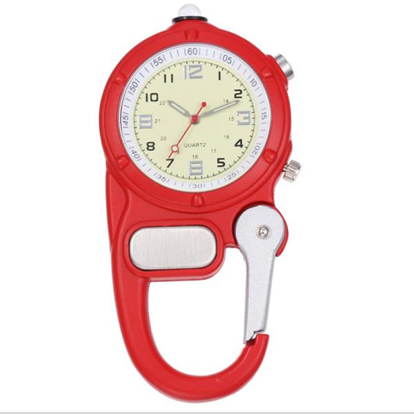 Fob Nurse Pocket Watch Carabiner Clip Watch Black Climb Mountain Outdoor Sports Watches LED Light Pocket Blue Clock