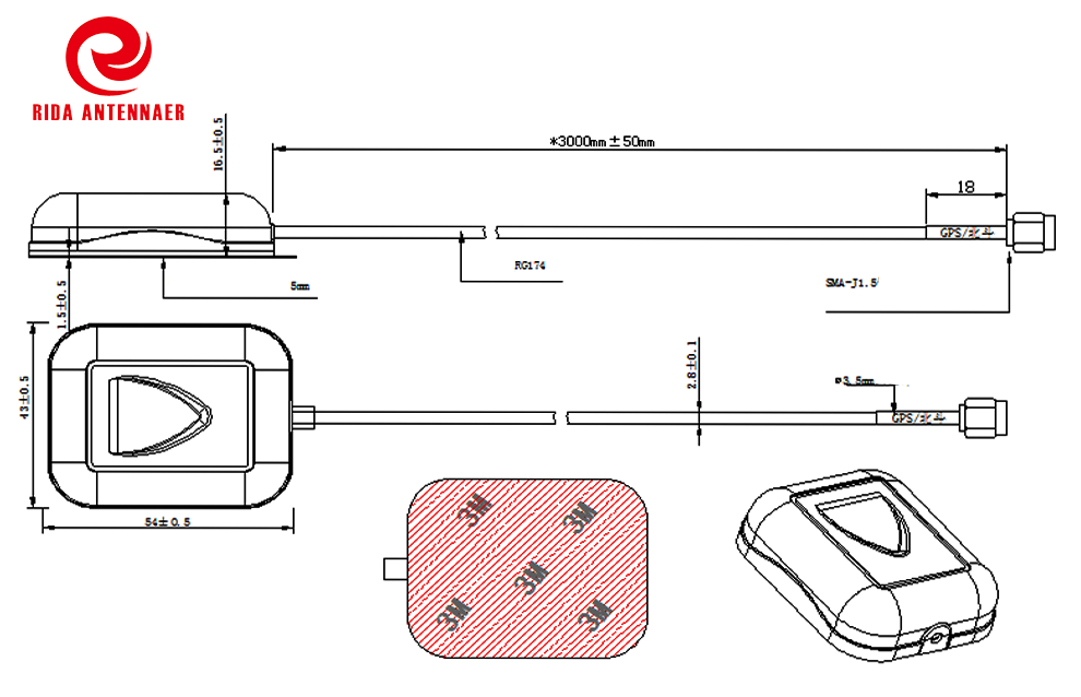 Aotive GPS Antenna with Fakra Connector for Vehicle Navigation & Telematics