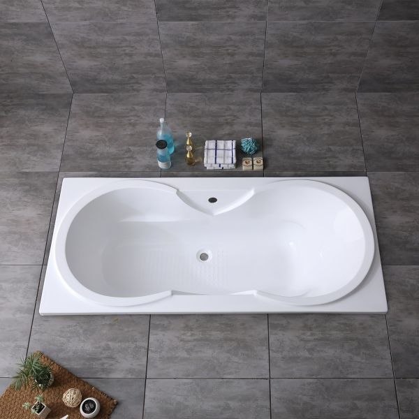 Hand Control Indoor Tub with Acrylic Bathtub Center Waste Hole Design and Function