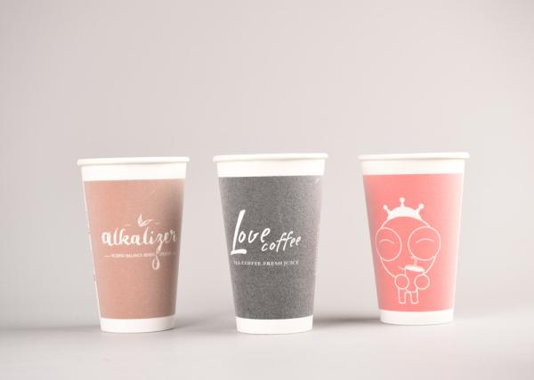 Double Walled Paper Coffee Cups , Heat Resistant Disposable Hot Beverage Cups