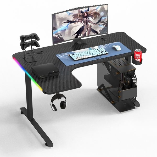 1050*700*115mm Sturdy Writing L Shaped Gaming Desk Adjustable Height for Home Office