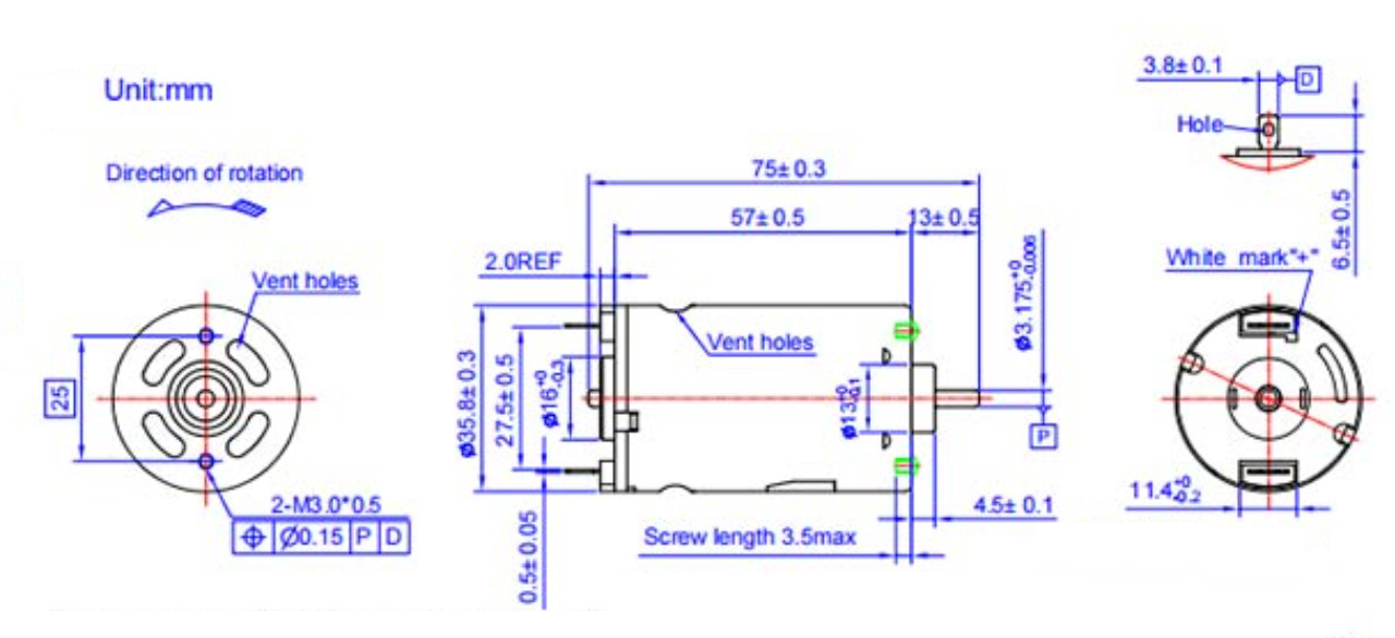Почищенный щеткой высоковольтный быстрый ход магнита NdFeB мотора DC 220V для смесителя