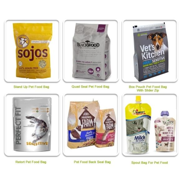 package dry plastic paper k resealable zipper flat bottom 10kg side gusset stand up packing pet food pouch