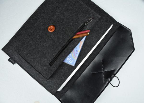 Tablet Sleeve Case Felt Laptop Bag With Zip Pocket Handbag For IPad Pro 12.9''