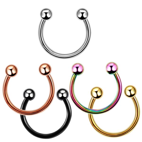 Rainbow color nose ring fashion body piercing jewelry lip ring