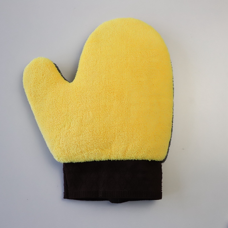 Bear Paw 23x19.5cm Coral Fleece Microfiber Wash Mitt Waterproof For Car Cleaning