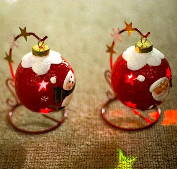 Creative Paint Santa Claus Shining Ceramic Decoration