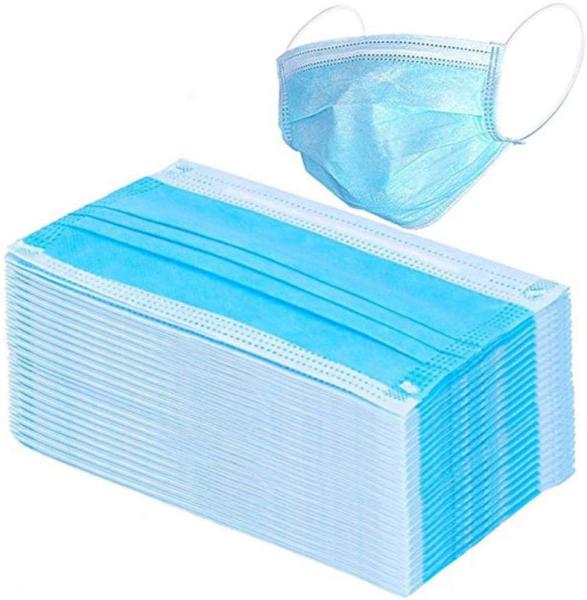 Dust Proof 3 Layer Face Mask Breathable Blue White Anti Pollution Face Mask