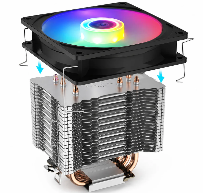 Fengliang No.2 CPU Cooler 4 Heat Pipes 120mm RGB Fan Tower Air Cooler Support Intel AMD Multi-platform CPU Heatsink