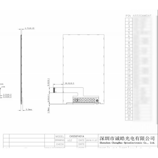 5.5 pulgadas LTPS TFT LCD Modulo 1080 * 1920 Resolución MIPI Pantalla LCD