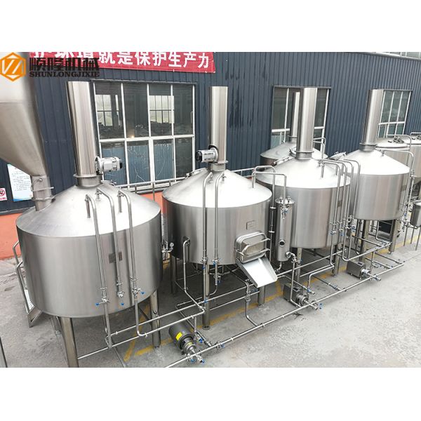 PLC Control Stainless Steel Beer Brewing System , Beer Making Equipment Steam Heating