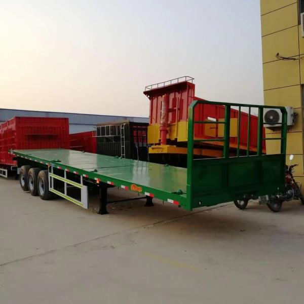 O Tri eixo novo 40 do pé do recipiente toneladas de leito do chassi transporta semi o reboque