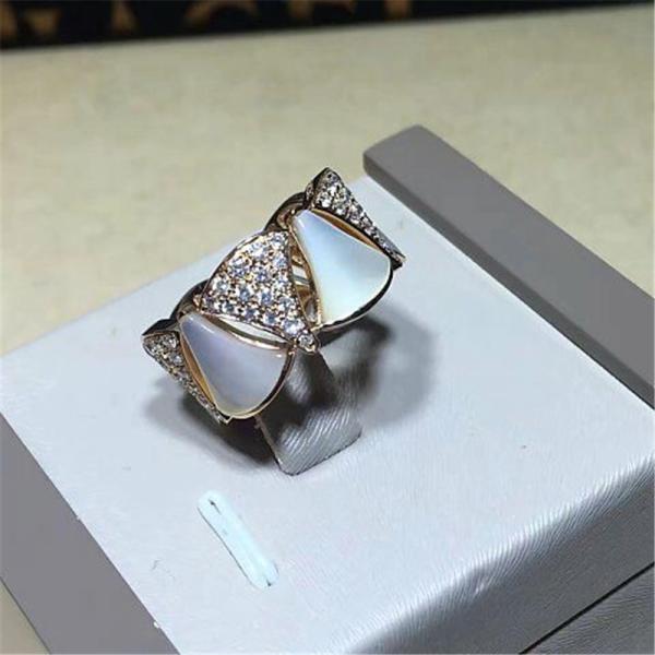 Luxury jewe factory divas' dream  series ring 18k white gold yellow gold rose gold diamond fritillaria ring
