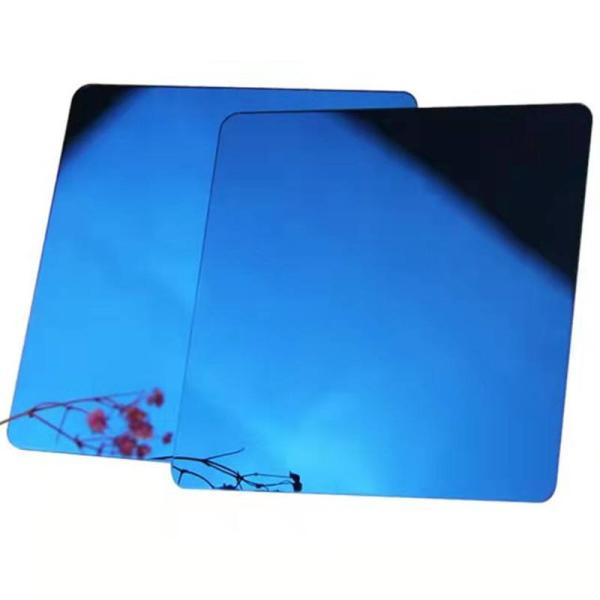 4*8FT Blue Mirror Pvd Couche couleur en acier inoxydable Plaque de décoration