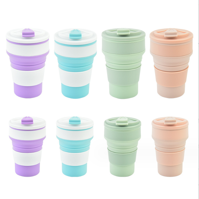 American Style Collapsible Travel Sport Mug Presents Design for Foldable Silicon Cups