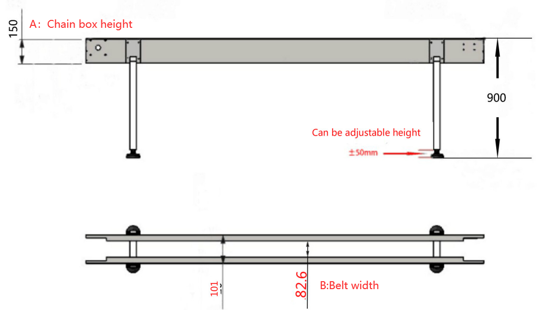 80m/min Plastic Water Bottle Uv Sterilizer Conveyor low friction