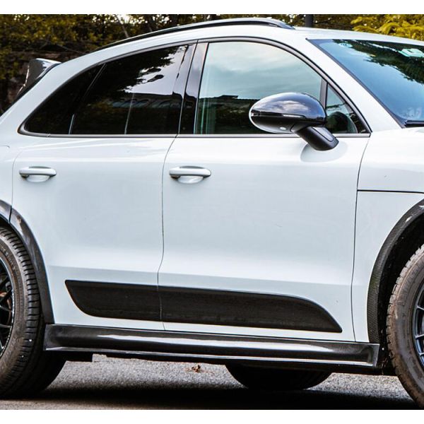 Kit de fibra de carbono de alta calidad Kit de cuerpo de Macan para Macan delantera y trasera faldas de lado spoiler cuerpo ancho