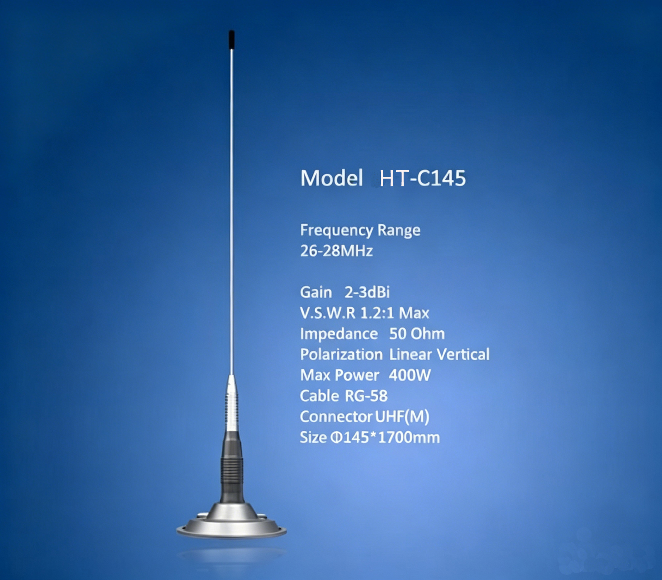 OEM 75 Ohm Car CB Radio Antenna With Magnetic Base HT-V0012