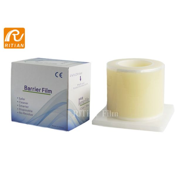 Ritian Dental Barrier Film Roll With Dispenser Box 1200 Perforated 4x6 Sheets