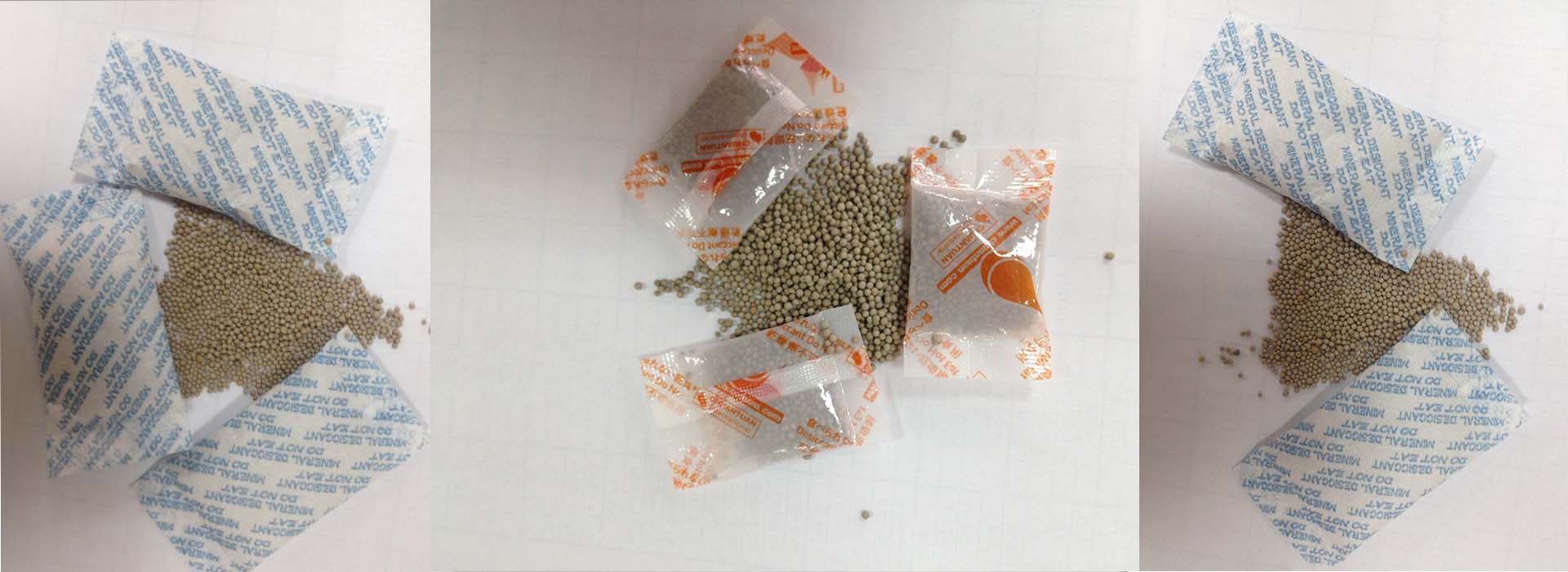 Natural Mineral Dry Packs Desiccant Tyvek Paper Packing , 25*50 Mm Size