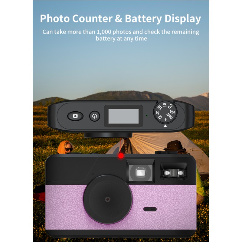 Mini Retro Screenless Digital Point and Shoot Photo Camera Screen-free 8 Mode Filters 8MP Photo LED Flash Camping Snap Camera