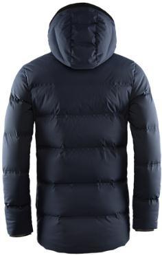Custom Heavy Down Jacket Men's , YKK Zipper Navy Down Parka Wind Resistant