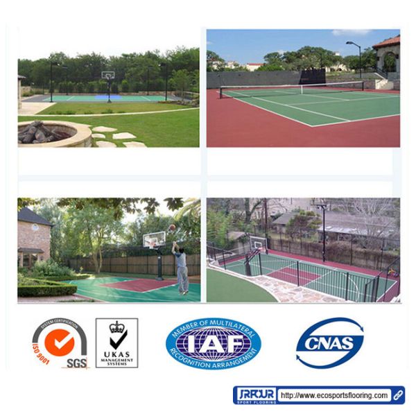 Harmless Odorless Silicon PU Flooring Anti Slip Sport Flooring Red