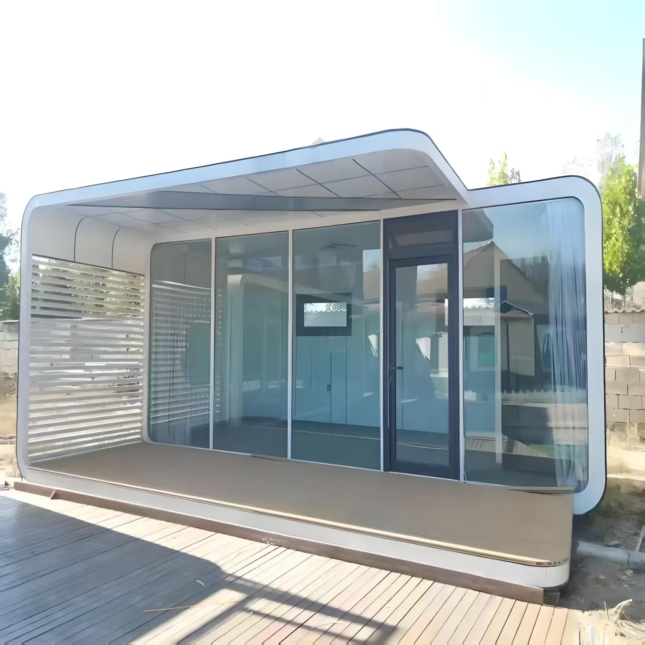 Eco Friendly Insulated Apple Cabin Mobile Unit With Kitchenette and Bathroom for Remote Area Living Solution