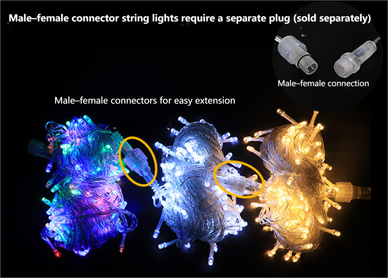 Energy saving and long-lasting · High brightness and colorful 8-mode · LED Christmas light string