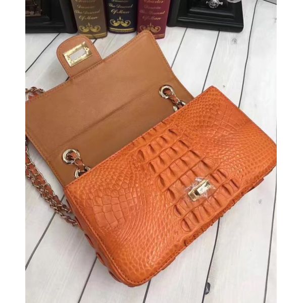 Genuine Crocodile Skin Lady Flap Purse Female Single Cross Shoulder Bag Real Alligator Leather Women's Messenger Bag