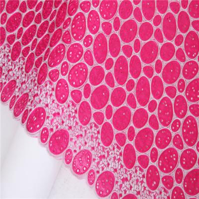 Latest model swiss double organza lace in fushia pink of F50273