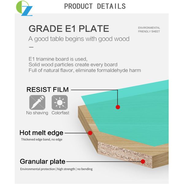 Верхняя часть панели таблицы встречи офиса покрытия KD порошка современная деревянная