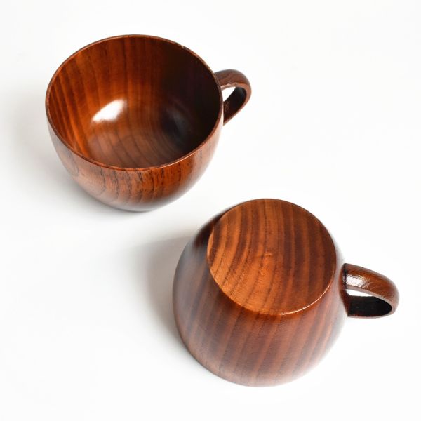 Jujube Natural Custom Wooden Coffee Mugs Tea Cup 250ml