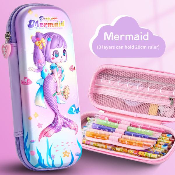 Pencil Case 3D EVA Space Pencil Box Galaxy Pencil Case Astronaut Pencil Punch Blue Cartoon Pencil Holders Large