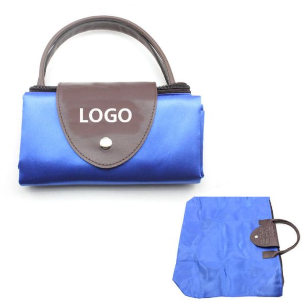 Promotional Folding shopping bag 44.5*37*13cm Mercerizing leather logo customized
