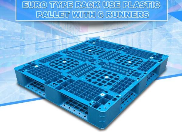 Light weight one time plastic pallets for transport and storage, Heavy duty cross bottom plastic pallet with 6 runners